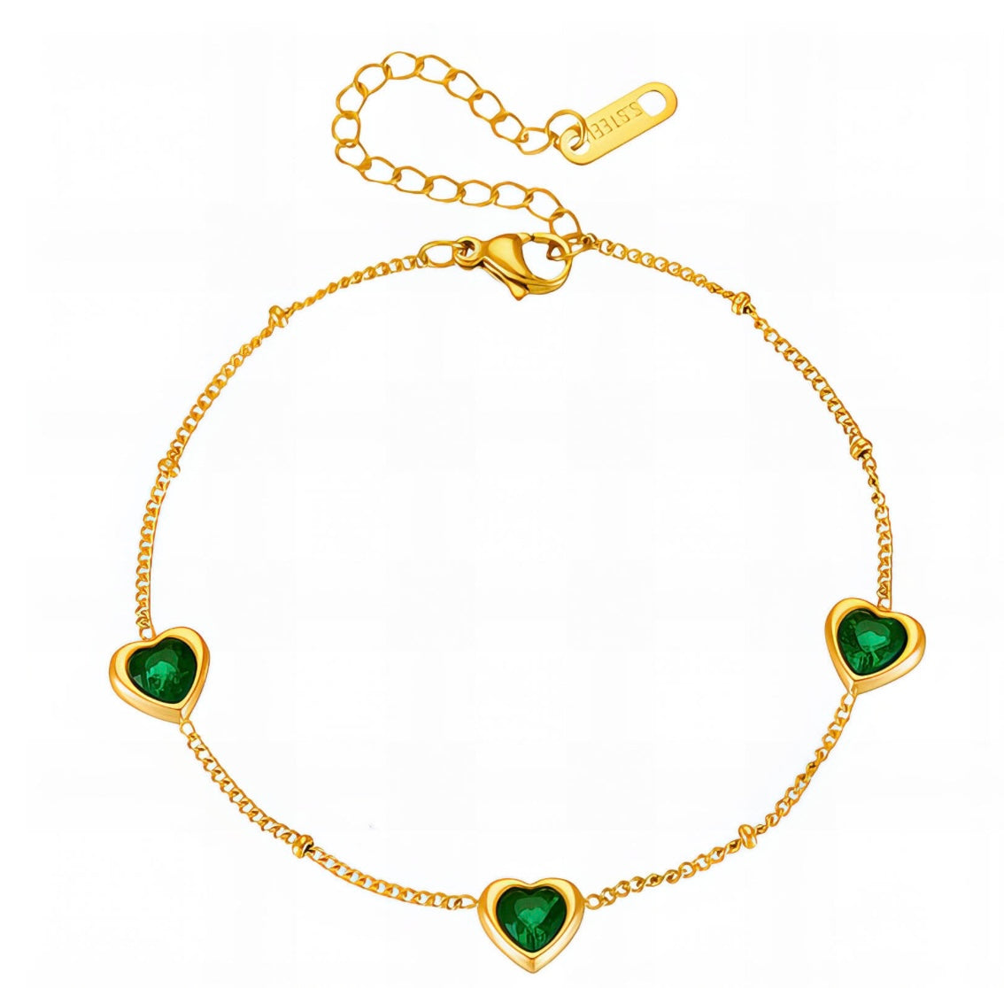 “HEARTS" BRACELET, 18K GOLD PLATED STEEL
