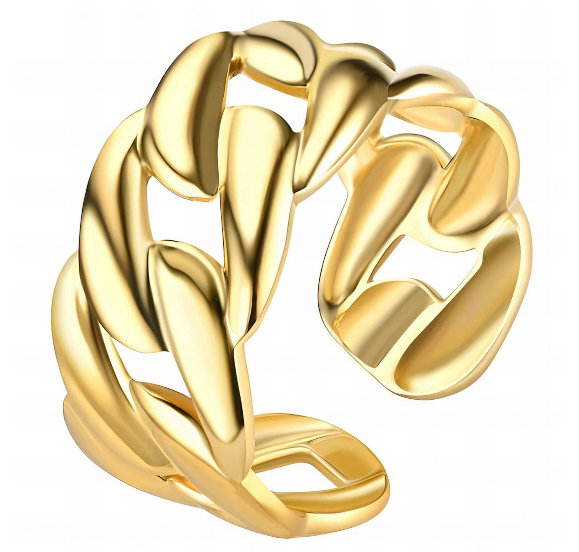 RING, 18K GOLD PLATED STEEL