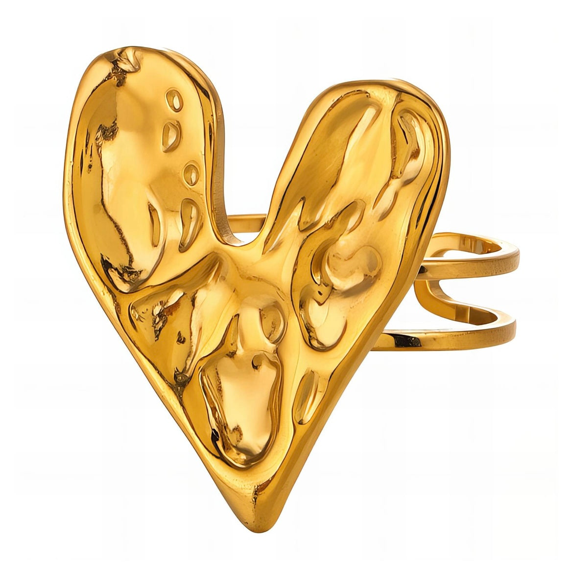 “HEART" RING, 18K GOLD PLATED STEEL
