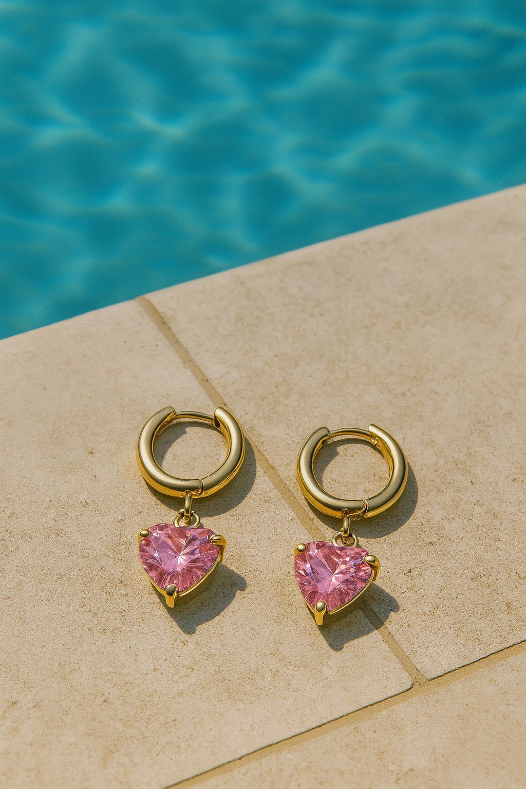 “HEARTS" EARRINGS, 18K GOLD PLATED STEEL