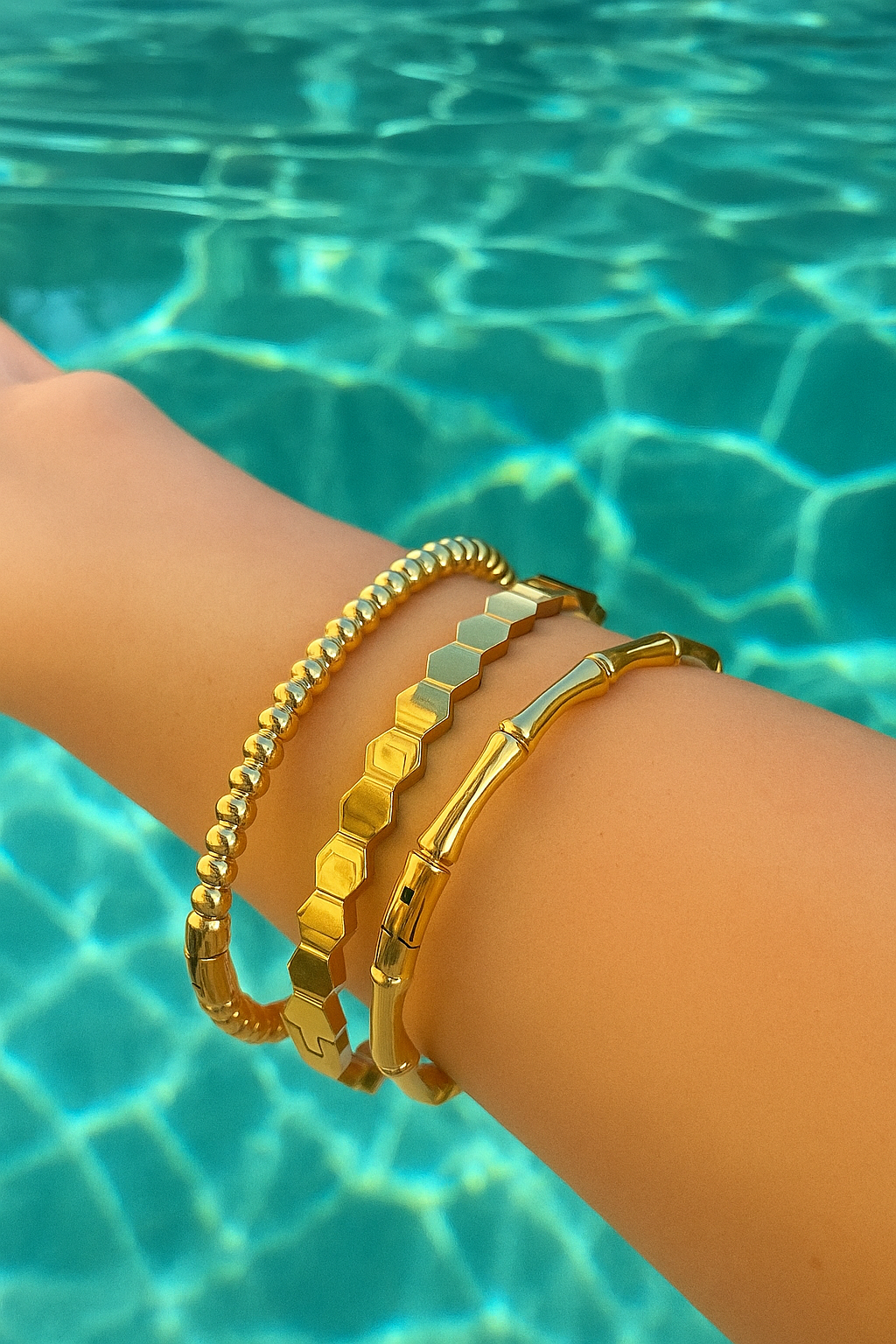 BRACELET, 18K GOLD PLATED STEEL