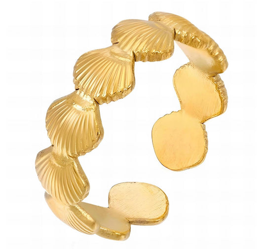 “SEASHELLS" RING, 18K GOLD PLATED STEEL