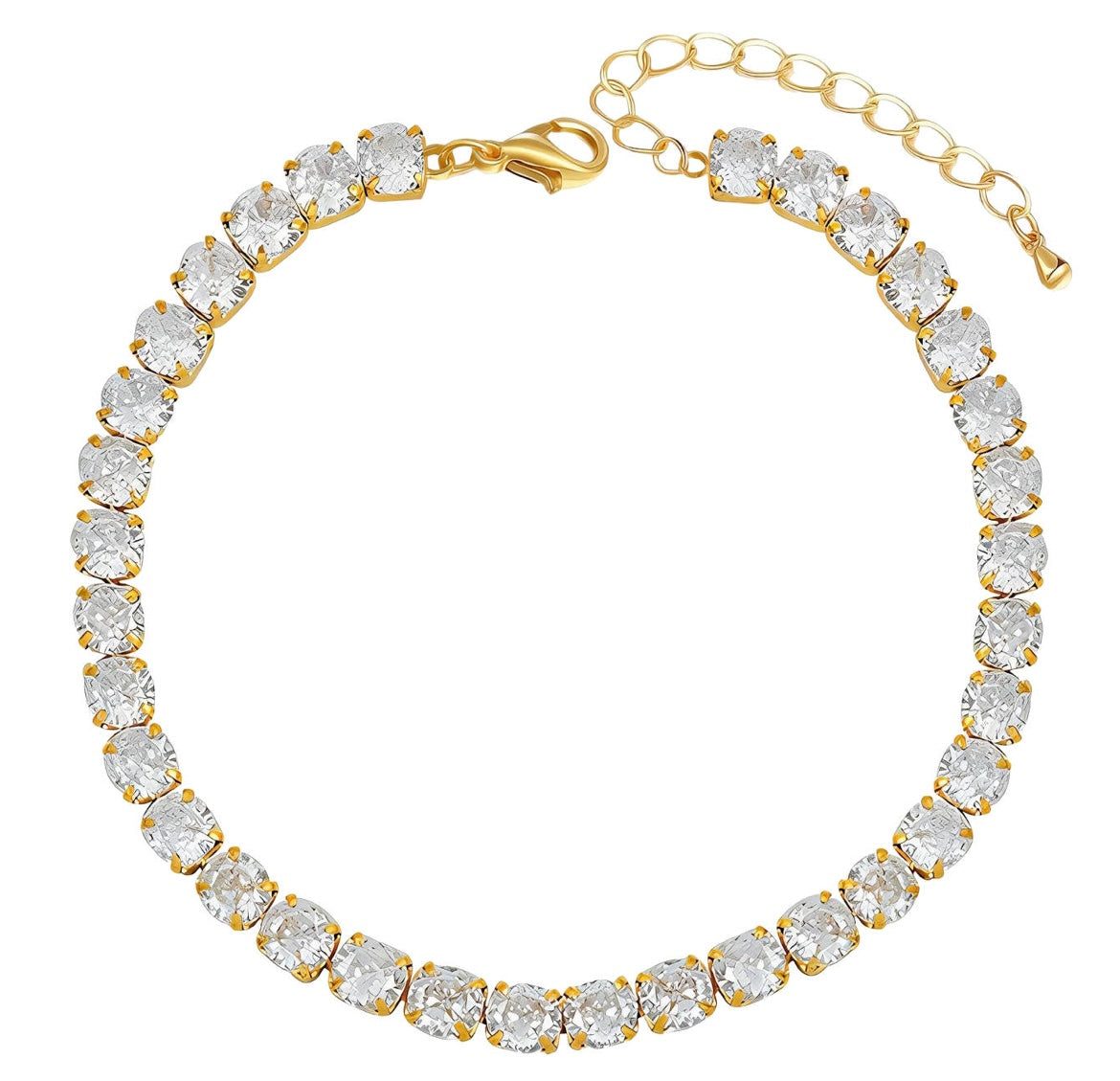 "TENNIS" BRACELET, 18K GOLD PLATED STEEL