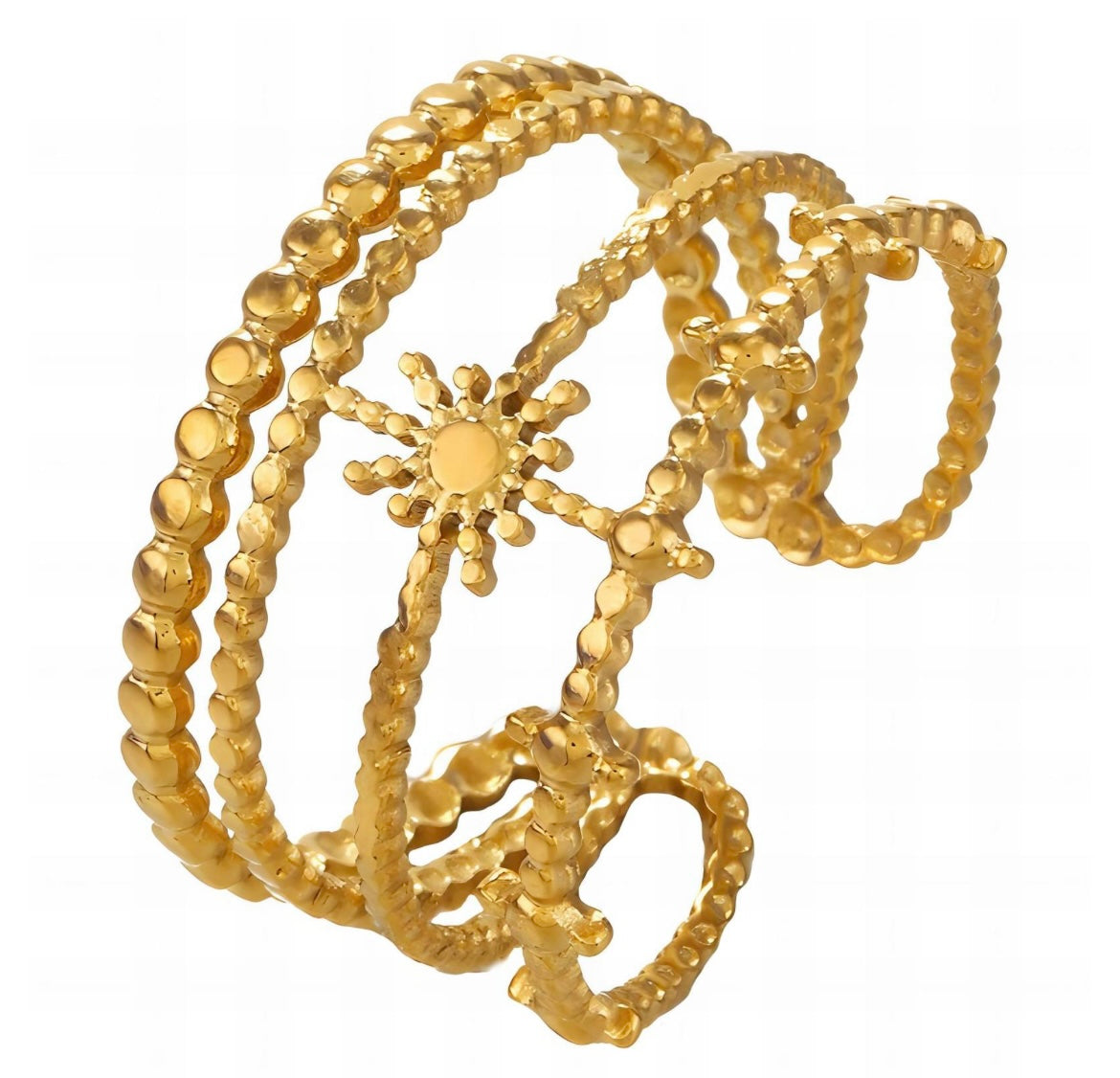 RING, 18K GOLD PLATED STEEL