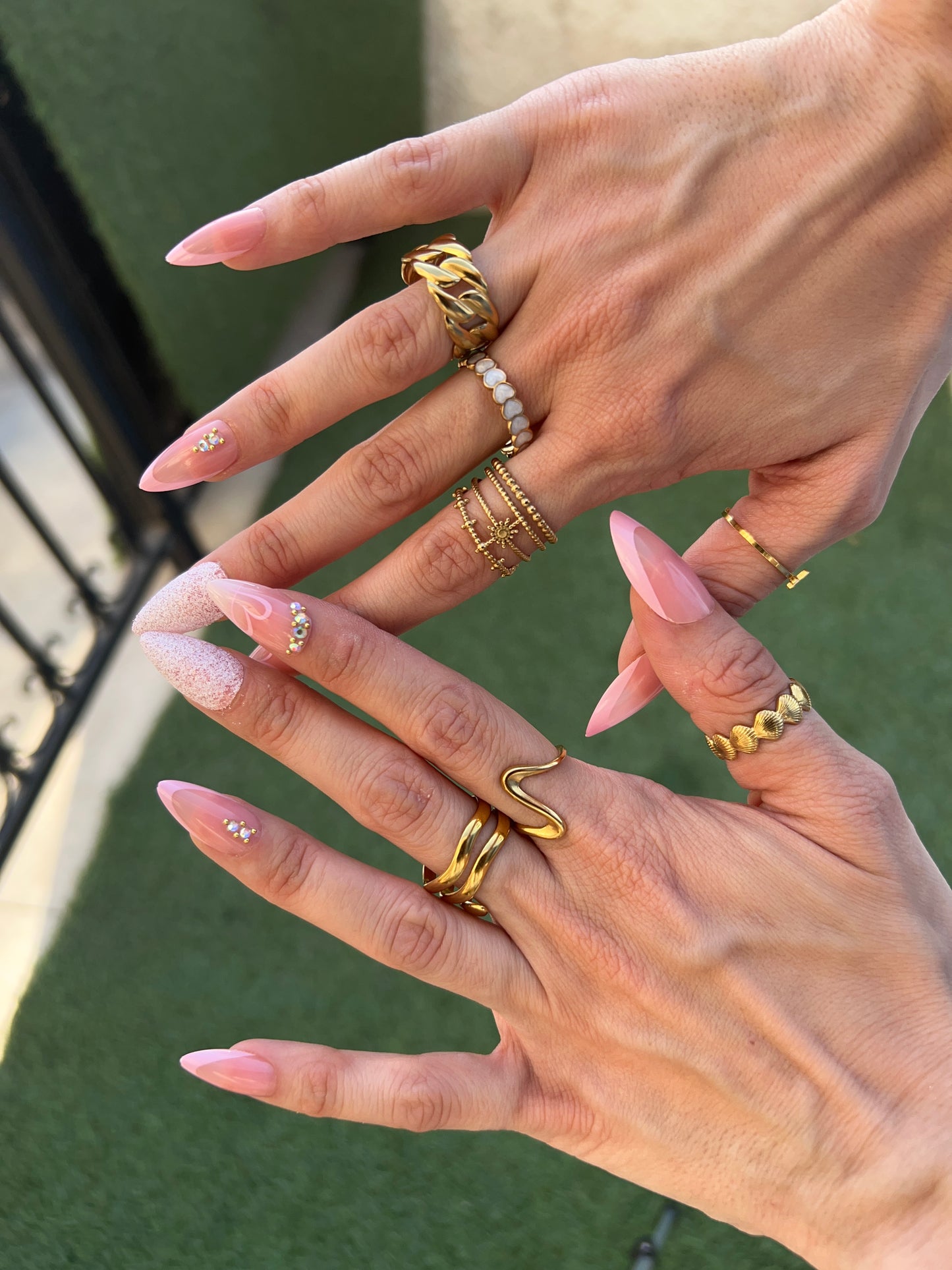 RING, 18K GOLD PLATED STEEL