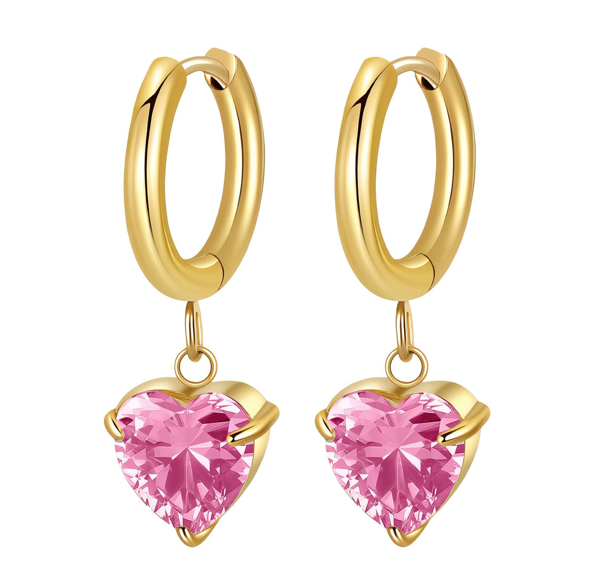“HEARTS" EARRINGS, 18K GOLD PLATED STEEL