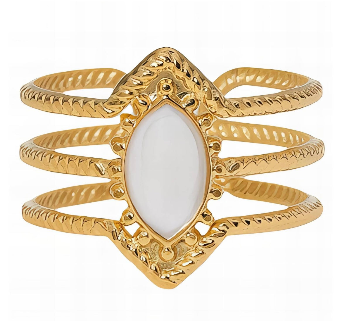 RING, 18K GOLD PLATED STEEL